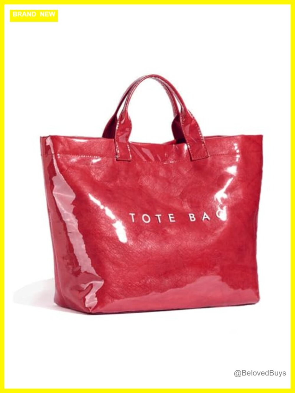 Large Paper Tote Bag with Letter Print Clear Shopping Hobo Bag